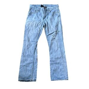 Men's Helix Slim Boot Cut Denim Jeans Size 32x32 Distressed Faded Y2K